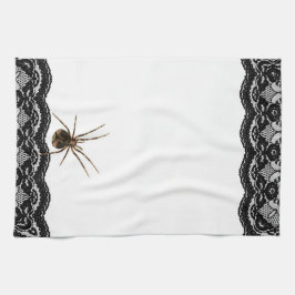 Vintage graue Spider Lace Gothic Halloween Geschirrtuch