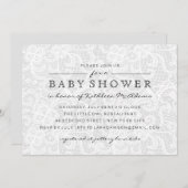 Vintage graue Spitzen-Kinderdusche Einladung (Vorne/Hinten)