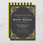 Vintage Graue und gelbe Einladung (Vorne/Hinten)