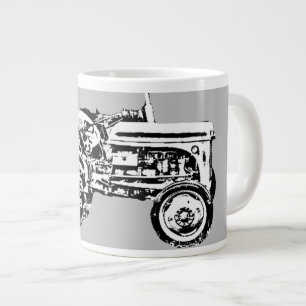 Vintage-Grauer Massey-Fergison-Traktor Jumbo-Tasse