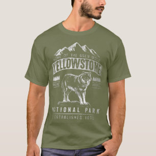 Vintage Grauer Wolf Yellowstone Nationalpark T-Shirt