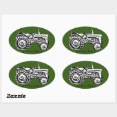 Vintage Grauschnecke Ovaler Aufkleber (Blatt)