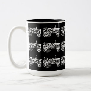 Vintage Grauschnecke-Zugmaschine für Tee Kaffeema Zweifarbige Tasse