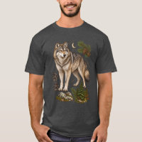 Vintage Grauwolf Feldführer Wildlife Art