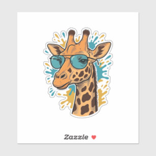 Vintage gravierte coole Giraffe Sonnenbrille-Shirt Aufkleber