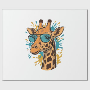Vintage gravierte coole Giraffe Sonnenbrille-Shirt Geschenkpapier