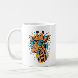 Vintage gravierte coole Giraffe Sonnenbrille-Shirt Kaffeetasse