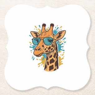 Vintage gravierte coole Giraffe Sonnenbrille-Shirt Untersetzer