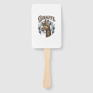 Vintage gravierte Giraffe Blitz T-Shirt Design_ Fächer