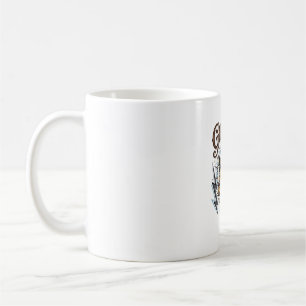 Vintage gravierte Giraffe-Blitz-T-Shirt-Design_ Kaffeetasse