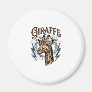 Vintage gravierte Giraffe-Blitz-T-Shirt-Design_ Magnet