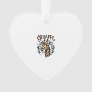 Vintage gravierte Giraffe-Blitz-T-Shirt-Design_ Ornament