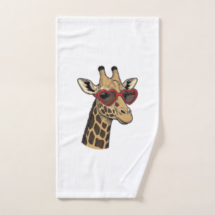 Vintage gravierte Giraffe Herz Sonnenbrille Design Handtuch