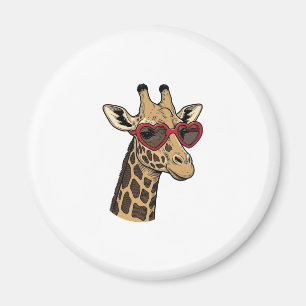 Vintage gravierte Giraffe Herz Sonnenbrille Design Magnet