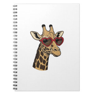 Vintage gravierte Giraffe Herz Sonnenbrille Design Notizblock