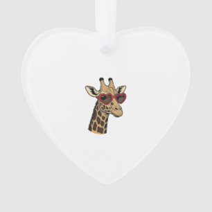 Vintage gravierte Giraffe Herz Sonnenbrille Design Ornament