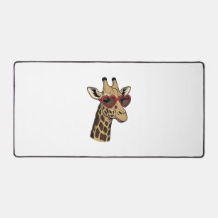 Vintage gravierte Giraffe Herz Sonnenbrille Design Schreibtischunterlage