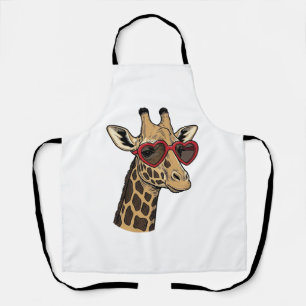 Vintage gravierte Giraffe Herz Sonnenbrille Design Schürze