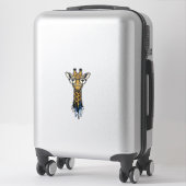 Vintage gravierte Giraffe mit Brille Design_1 Aufkleber (Koffer)