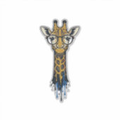 Vintage gravierte Giraffe mit Brille Design_1 Aufkleber (Vorderseite)