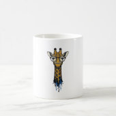 Vintage gravierte Giraffe mit Brille Design_1 Kaffeetasse (Mittel)