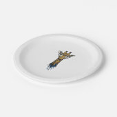 Vintage gravierte Giraffe mit Brille Design_1 Pappteller (Schrägansicht)