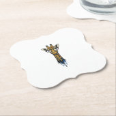 Vintage gravierte Giraffe mit Brille Design_1 Untersetzer (angewinkelt)