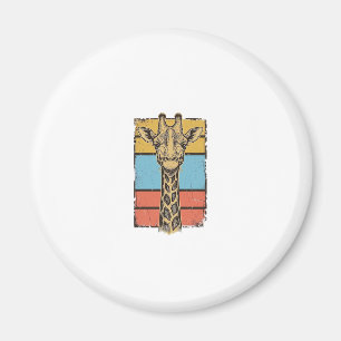 Vintage gravierte Giraffe Retro-Streifen-Shirt-Des Magnet