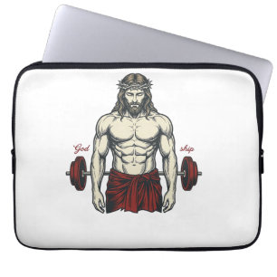 Vintage gravierte Glaubensstärke Grafikdesign_1 Laptopschutzhülle