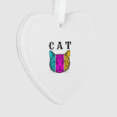 Vintage gravierte Katze Farbblock Grafikdesign_1 Ornament (Vorderseite)