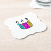 Vintage gravierte Katze Farbblock Grafikdesign_1 Untersetzer (angewinkelt)
