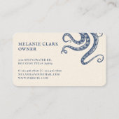 Vintage, gravierte Octopus Ocean Nautical Navy Visitenkarte (Rückseite)