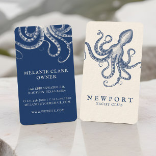 Vintage, gravierte Octopus Ocean Nautical Visitenkarte