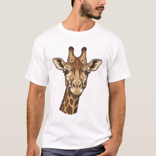 Vintage gravierter Giraffenkopf-Vektor-Design_1 T-Shirt