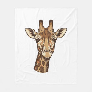Vintage gravierter Giraffenkopf-Vektordesign_1 Fleecedecke