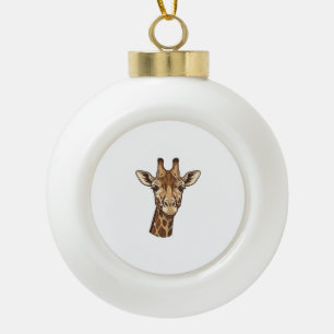 Vintage gravierter Giraffenkopf-Vektordesign_1 Keramik Kugel-Ornament