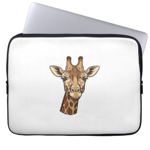 Vintage gravierter Giraffenkopf-Vektordesign_1 Laptopschutzhülle