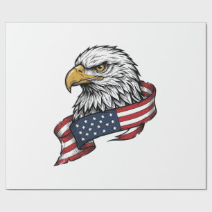 Vintage graviertes Adler-patriotisches Shirt-Desig Geschenkpapier