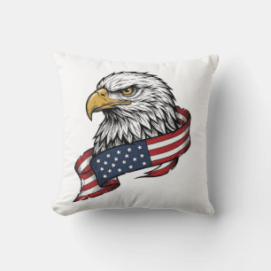 Vintage graviertes Adler-Patriotismus-Shirt-Design Kissen