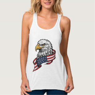Vintage graviertes Adler-Patriotismus-Shirt-Design Tank Top