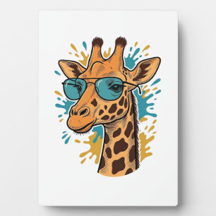 Vintage graviertes cooles Giraffen-Sonnenbrillen-S Fotoplatte