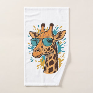 Vintage graviertes cooles Giraffen-Sonnenbrillen-S Handtuch