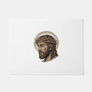 Vintage graviertes Crown of Thorns Portrait-Shirt_ Fußmatte