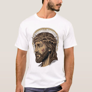 Vintage graviertes Crown of Thorns Portrait-Shirt_ T-Shirt