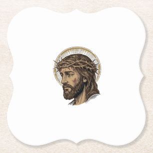 Vintage graviertes Crown of Thorns Portrait-Shirt_ Untersetzer