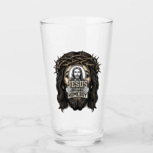 Vintage graviertes gekröntes Heiliges Antlitz Vekt Glas