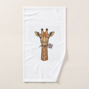 Vintage graviertes Giraffe Mit Blumen Shirt_1 Handtuch