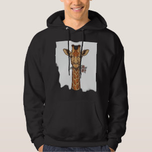 Vintage graviertes Giraffe Mit Blumen Shirt_1 Hoodie