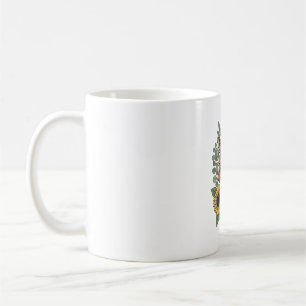 Vintage graviertes Giraffe Sonnenblume Blumenhemd_ Kaffeetasse