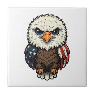 Vintage graviertes patriotisches Baby-Adler-Shirt_ Fliese